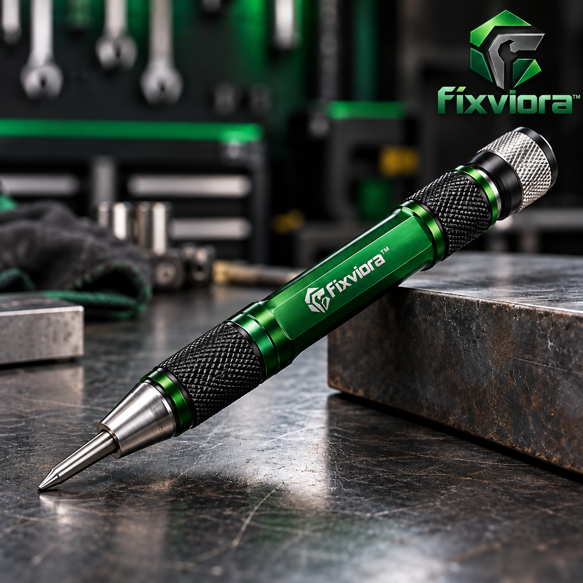 fixviora™ Adjustable Automatic Center Punch with Precision Marking & Spring Impact System