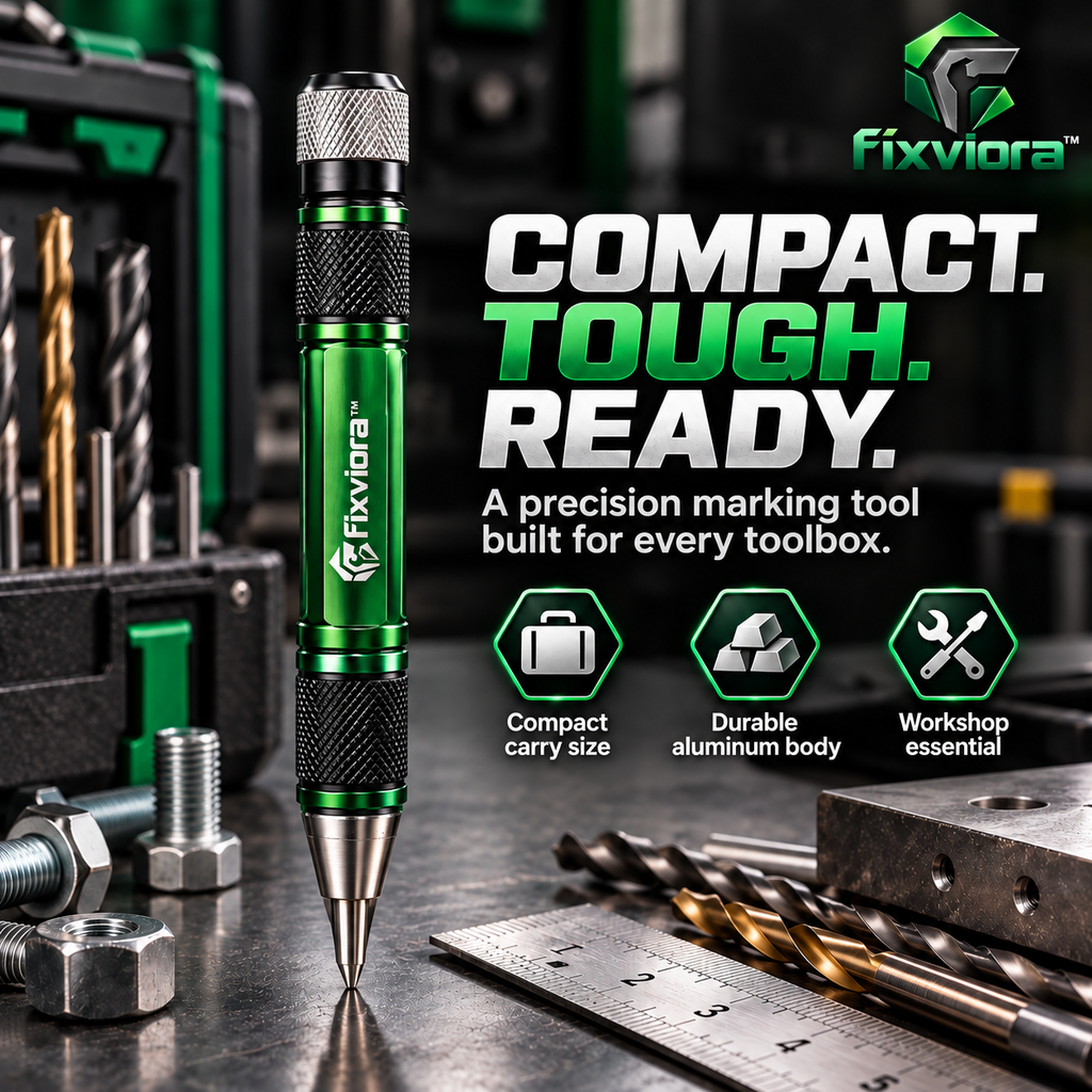 fixviora™ Adjustable Automatic Center Punch with Precision Marking & Spring Impact System