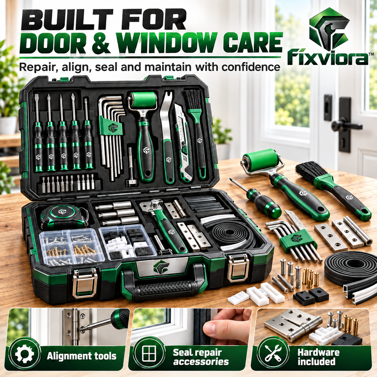 fixviora™ Door & Window Repair Tool Kit with Complete Maintenance Accessories