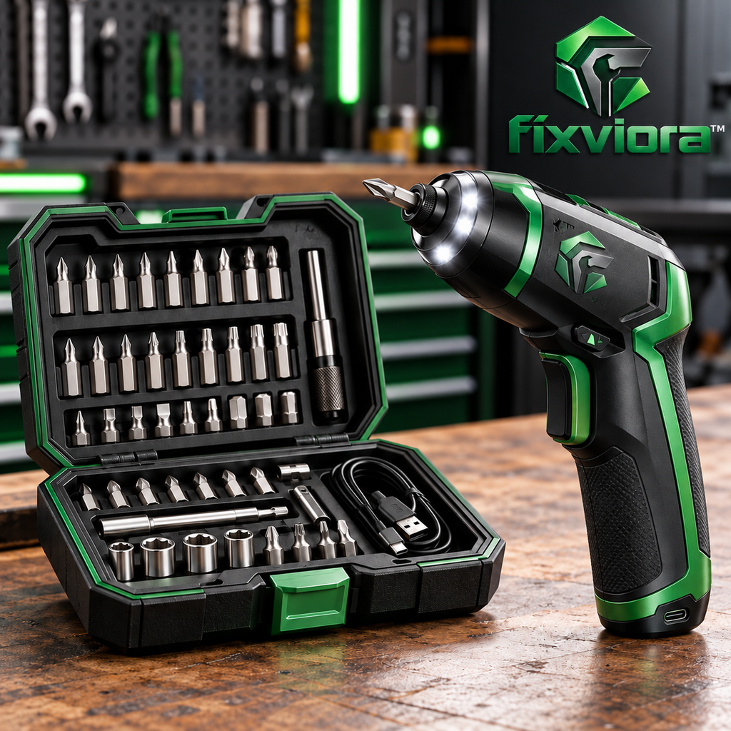 fixviora™ Rechargeable Electric Screwdriver with Portable Power & Multi-Bit Set
