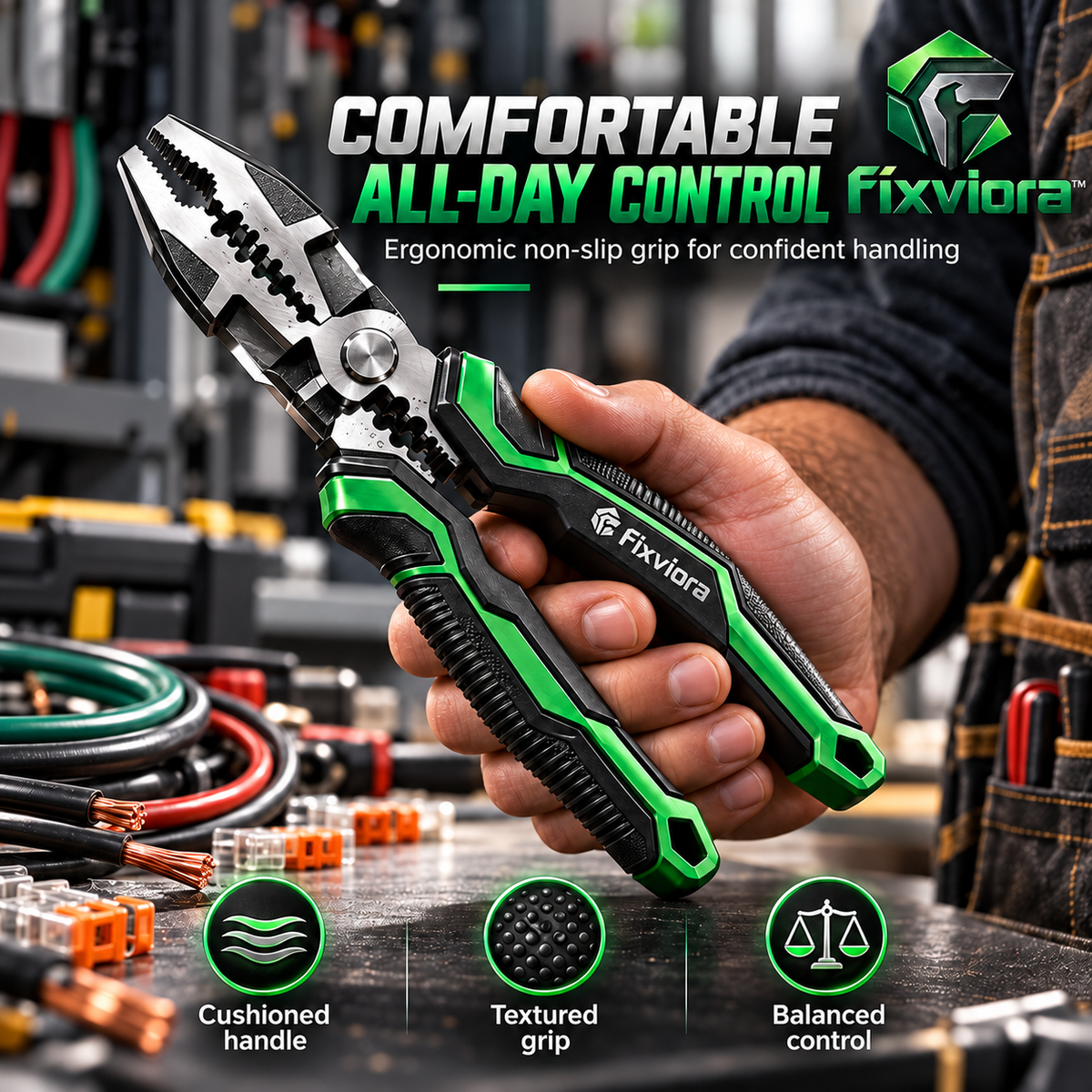 fixviora™ Multi-Function Electrical Pliers for Cutting, Stripping & Repair Tasks