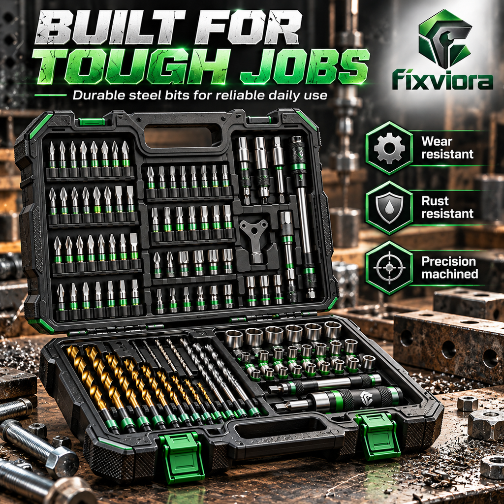 fixviora™ Professional Drill Bit Set with Multi-Size Alloy Steel Driver Bits